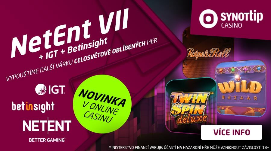 Nové NetEnt online hry v SynotTIP kasinu