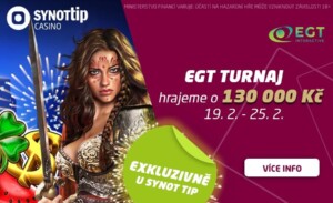 Synot TIP bonus – EGT casino turnaj o 130 000 Kč